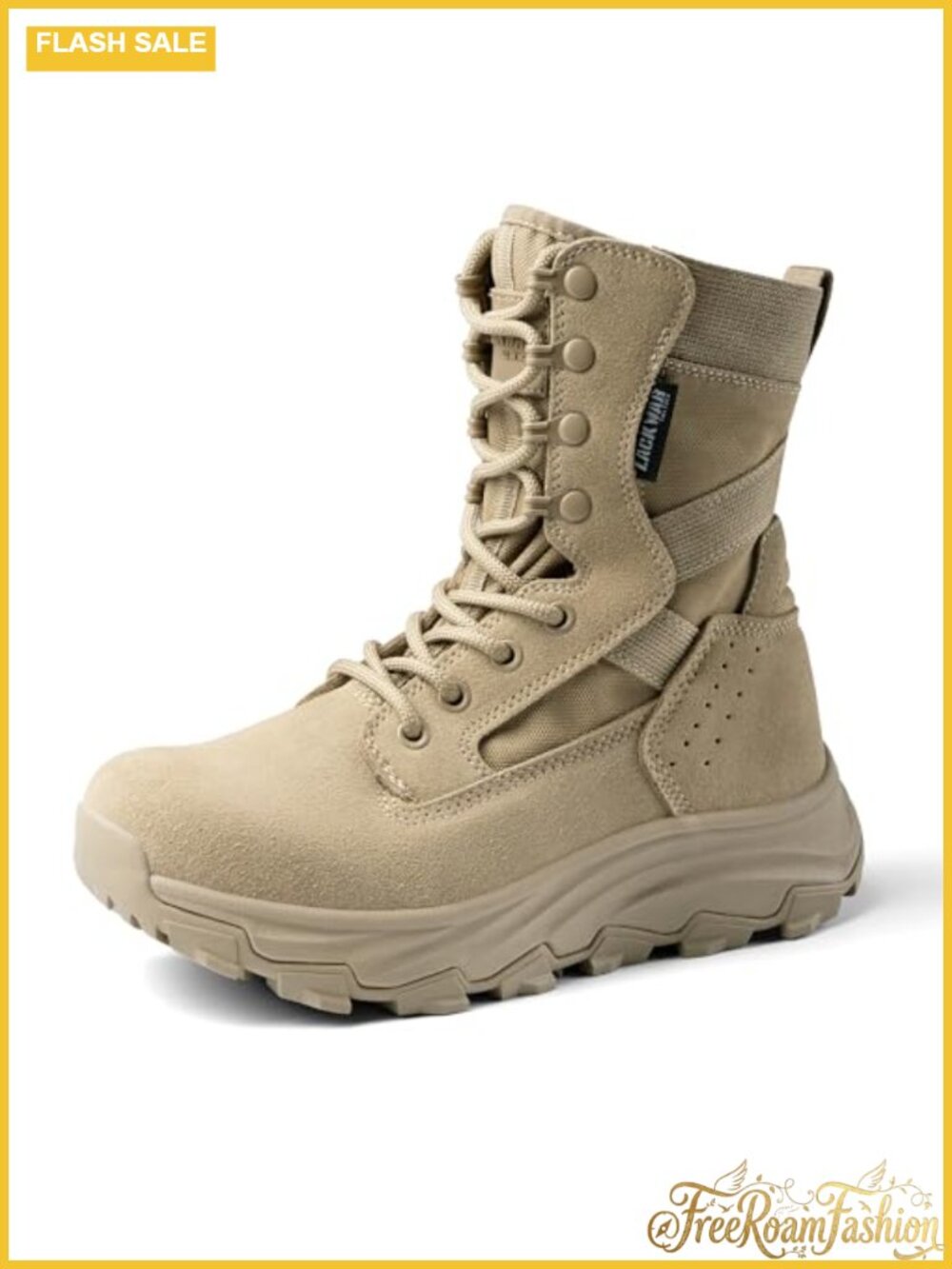 LACKWAR Military Tactical Combat Hiking Work Boots Waterproof Suede